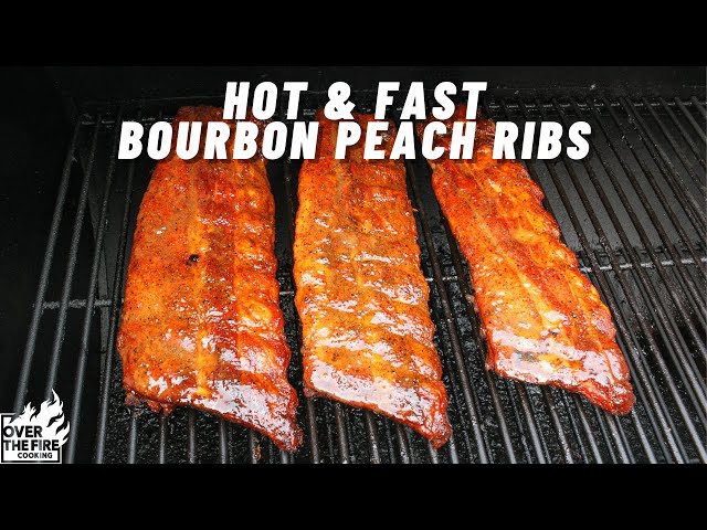 Hot & Fast Bourbon Peach Ribs Recipe 🍖 🥃 🍑 🔥 #shorts