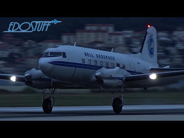 RARE! Bell Geospace Douglas DC-3 / Basler BT-67 Turbo-67 - Evening Landing Split Airport SPU/LDSP