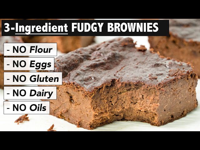 3 Ingredient FUDGY BROWNIE Recipe | Healthy Snacks