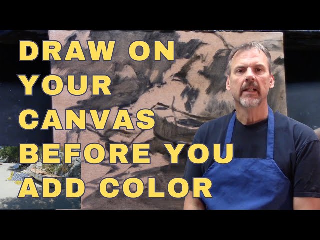 Draw On Your Canvas Before You Add Color To Your Landscape Painting