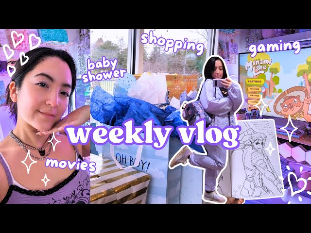 ♡ weekly vlog ᯓ★ | baking, shopping, cozy gaming, baby shower, watching dune! (˶ᵔ ᵕ ᵔ˶)~🫶🏻🫧📷