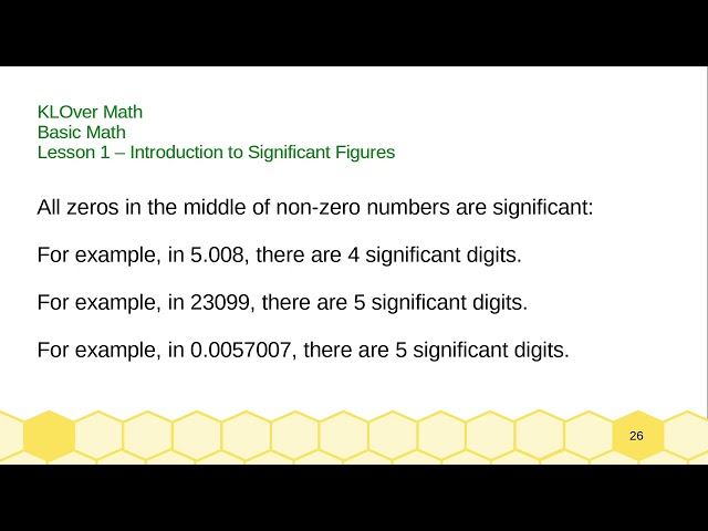 KLOver Math Basic Math Lesson 1 - Introduction to Significant Figures
