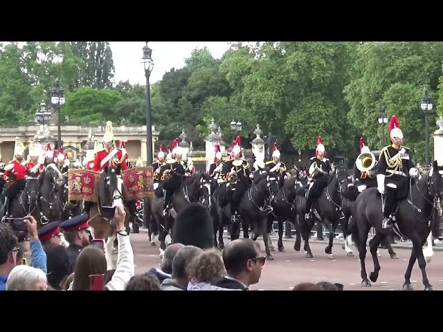Mounted Bands of the Household Cavalry tot Horse Guards Parade for Colonel Review Trooping 2024