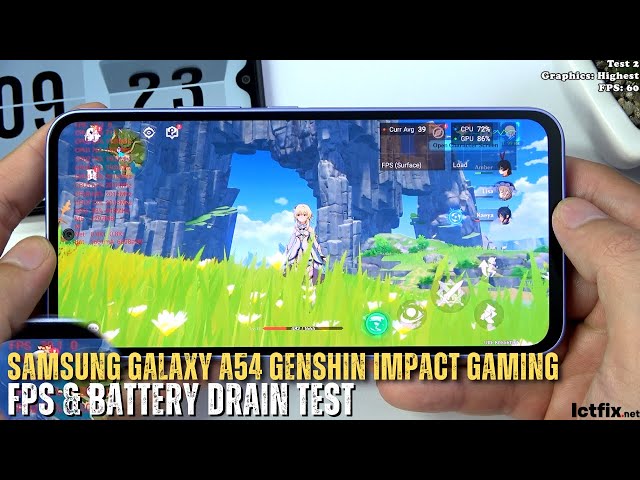 Samsung Galaxy A54 Genshin Impact Gaming test | Exynos 1380, 120Hz Display