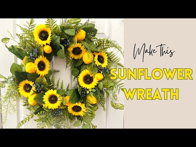 How to make a SUMMER SUNFLOWER WREATH! #sunflower 🌻