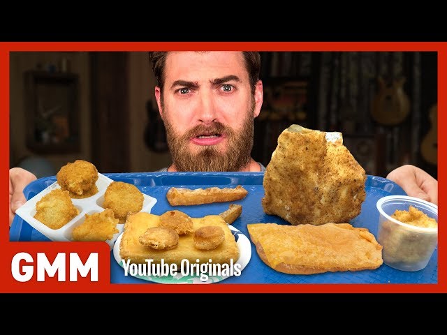 Fried School Lunch Taste Test ft. Harley Morenstein | TOO MUCH OF A GOOD THING