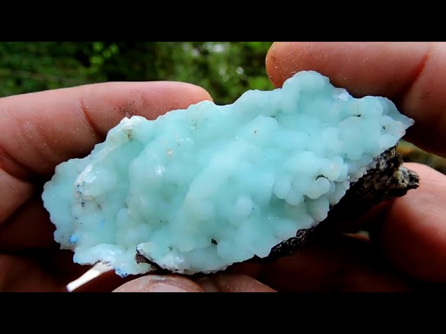 Blue Smithsonite mineral specimen from the Lavrion mines in Greece