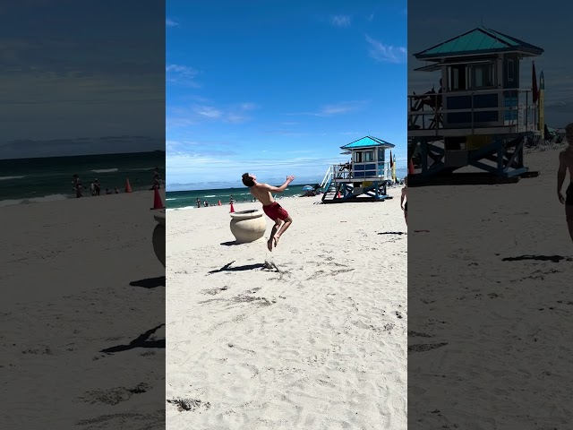 All business and flips at the Fort Lauderdale Beach.