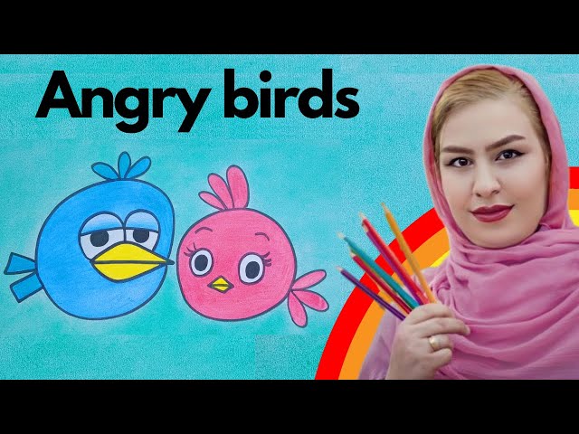 How to draw angry birds? Angry birds drawing step by step for kids.