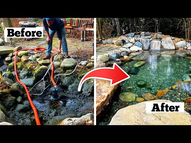 How to Clean Pond Algae - Spring Drain & Clean *Beautiful Results*