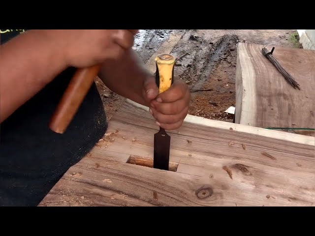 Proses lengkap pembuatan meja tamu kayu trembesi solid oleh tukang abal abal