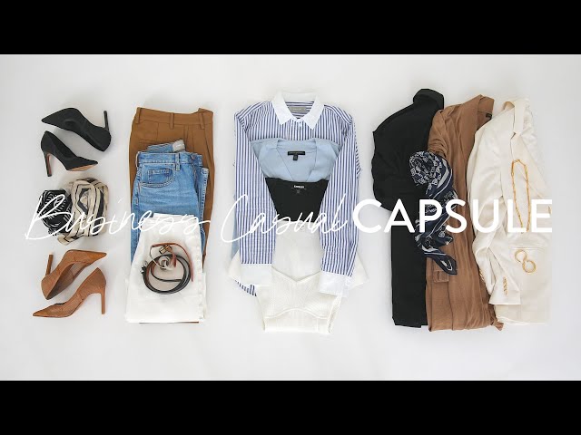 12 items, 60 outfits BUSINESS CASUAL CAPSULE WARDROBE 2022 | summer work outfits | Miss Louie