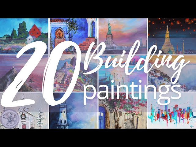 20+ Building Paintings! / Acrylic Painting Tutorials for Beginners