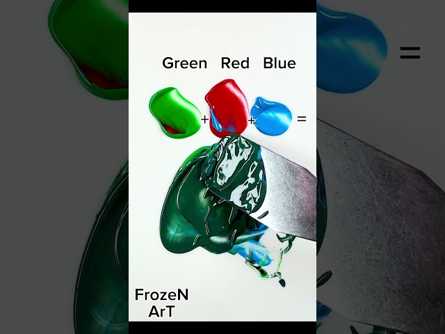 Green+red+blue colour mixing guess colour? #satisfying #drawing #relaxing #painting #art #asmr