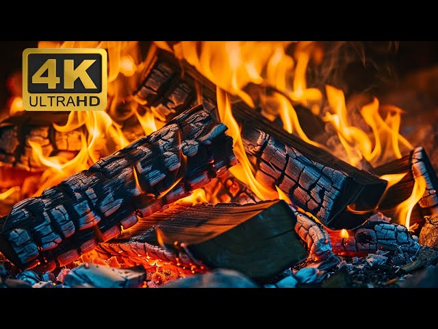 🔥 12 HOURS Cozy Fireplace Ambience in 4K UHD. Crackling Fire Sounds for Relaxation with Burning Logs