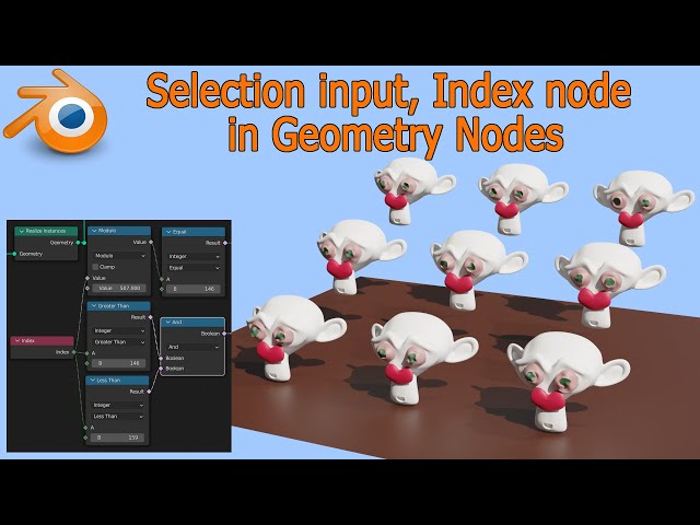 Selection input, Index node, and interesting math operations in Geometry Nodes - Blender #oe283