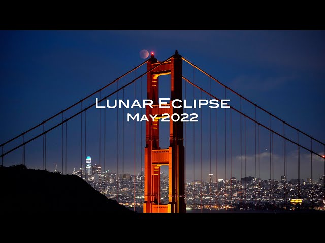 Lunar eclipse over San Francisco in 4k HDR