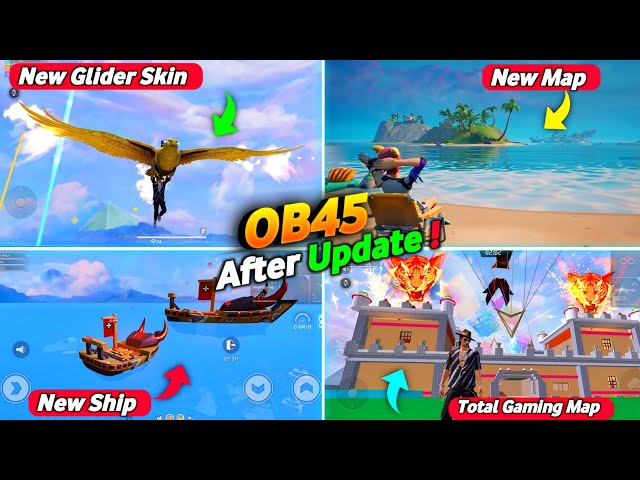 After Update New Map New Glider 😲 New Ship Free Fire Best map Ob45 !