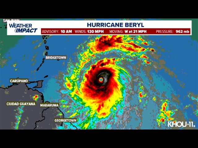 Tracking the Tropics: Hurricane Beryl strengthens into Category 4 storm