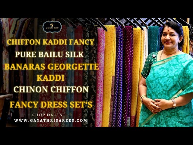 Pure Chiffon Khadi Fancy , Pure Bailu Silk , Pure Banaras Georgette Khaddi SAREES | #GayathriReddy |