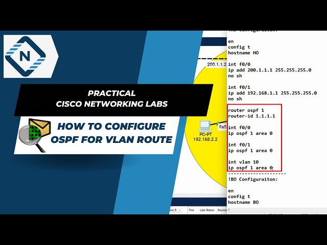 How to Configure OSPF for VLAN Route   | CISCO Packet Tracer | Video # 38