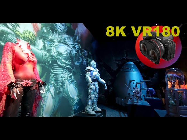 8K VR180 BATMAN EXHIBIT Part 1 at Warner Brothers Movie World in 3D (Travel/Music/Bane/Cat Woman)