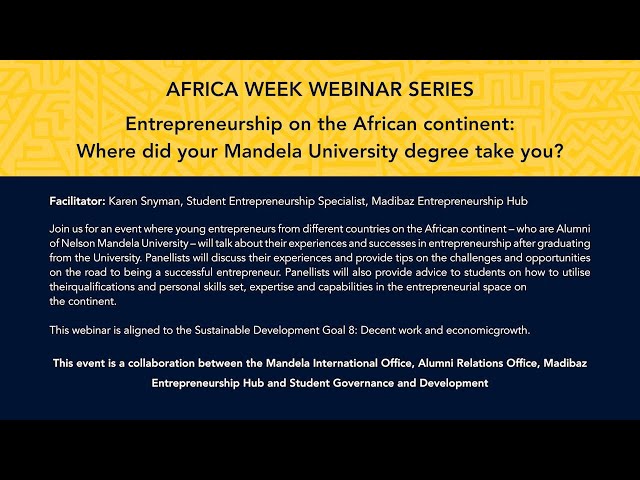 Entrepreneurship on the African continent: Where did your Mandela University degree take you?