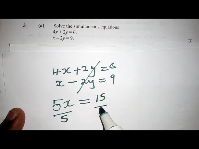 Solve the simultaneous equation ECZ