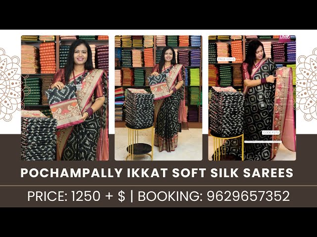 Pochampally ikkat soft silk sarees @ 1250+$ | Booking: 9629657352 | www.dsrsarees.com