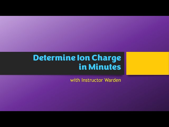 Determine Ion Charge in Minutes