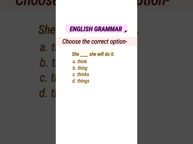 SUBJECT VERB AGREEMENT | ENGLISH GRAMMAR TEST #Shorts