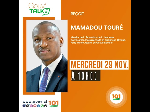 "GOUV’TALK" : Le ministre Mamadou Touré face aux internautes, le mercredi 29 novembre 2023 à 10h