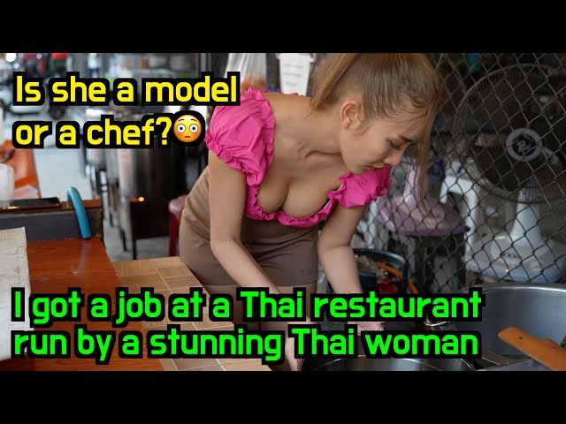 Is she a model or a chef?😳, When the owner is a Stunning Thai girl, it's not easy to focus on work