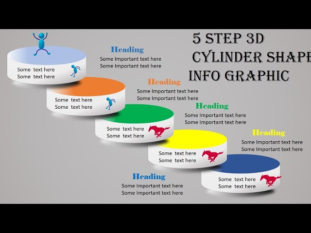 2. Create 5 Step 3D CYLINDER SHAPE info-graphic PowerPoint |PPTX design|Free Template