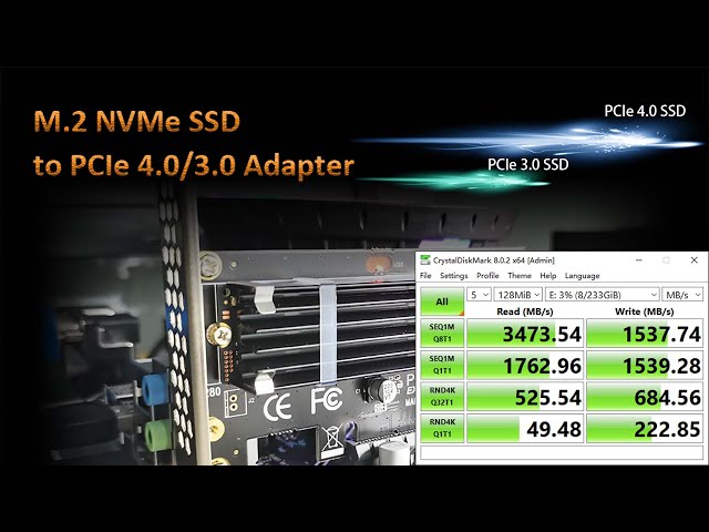 PA09-HS10 M.2 PCIe Adapter - PCIe 3.0 Speed Testing