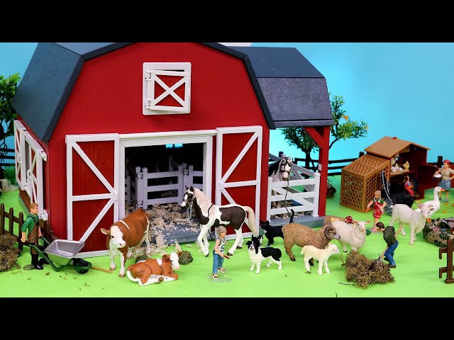 Fun Farm Animal Figurines in a Barn Playset