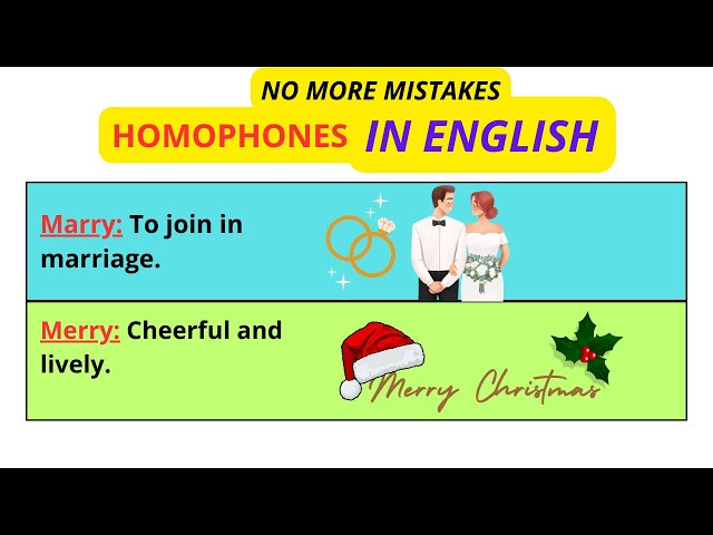 Homophones for adults and Kids | List of Homophones | Learning English Speaking