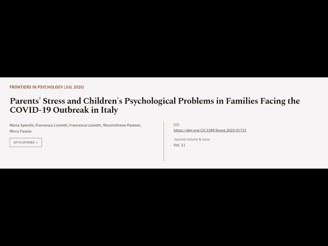 Parents Stress and Childrens Psychological Problems in Families Facing the COVID-19 O... | RTCL.TV