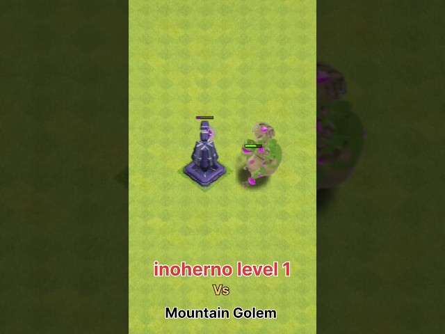 All level monolith vs Mountain Golem ( Clash of clans ) #shorts #clashofclans
