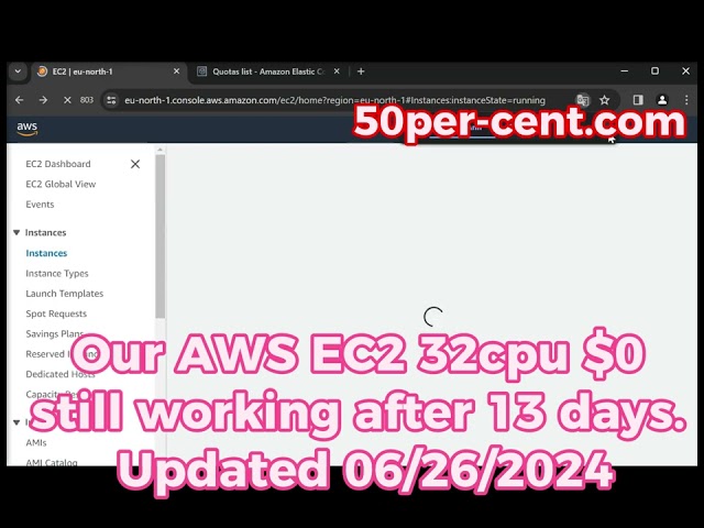AWS amazon 32cpu acc still working after 13days + Free Tier account + Lightsail