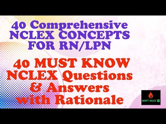 NCLEX Questions and Answers - NCLEX Review | Comprehensive NCLEX CONCEPTS RN & LPN | ADAPT NCLEX