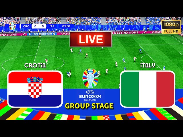 LIVE🔴| CROATIA vs ITALY || UEFA Euro 2024 || Group stage || Live Football Match || PES 21