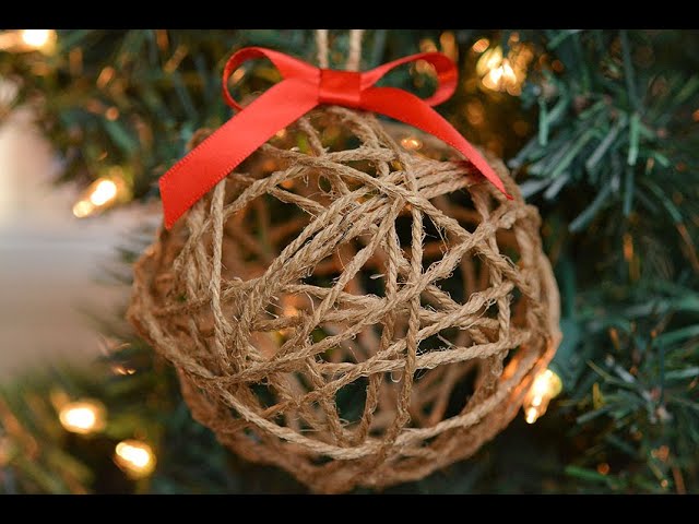 DIY Twine Ball Ornaments Using Balloons, Twine and Glue