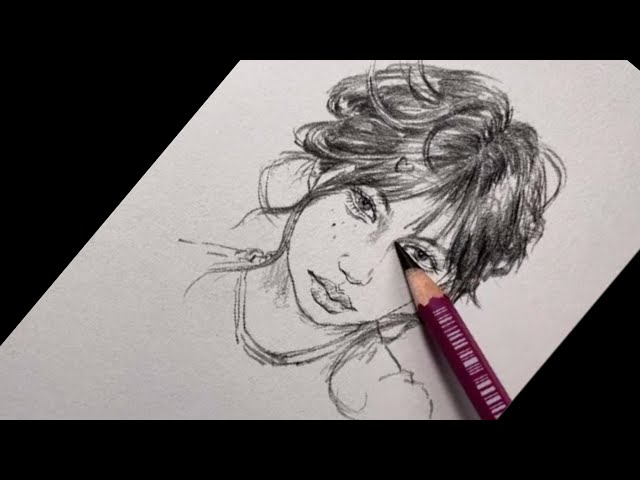Drawing face for beginners || ONE PENCIL DRAWING