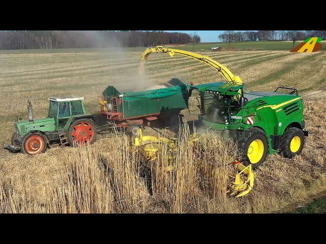 Grasernte 2022 - Heizen mit Gras statt Heizöl / Holz - Energie Landwirtschaft Feldhäcksler & Traktor