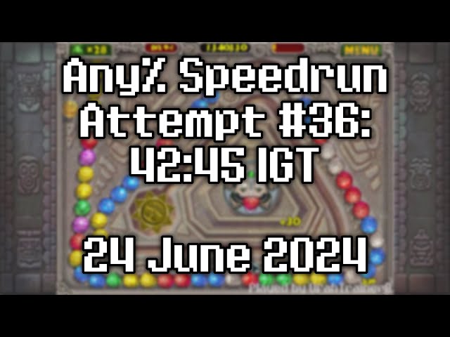 Zuma Deluxe - Any% Speedrun Attempt #36: 42:45 IGT (24 June 2024)