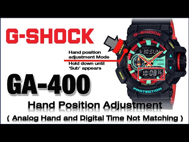 GA-400 G-SHOCK 5398 Hands Home Position Adjustment ( Hands & Digital time not matching ) - Demo