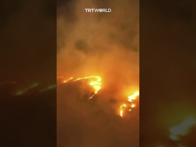 Hawaii wildfires appear as lava field in drone footage