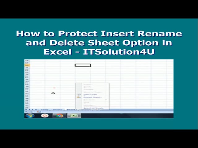 How to Protect Insert Rename and Delete Sheet Option in Excel   ITSolution4U