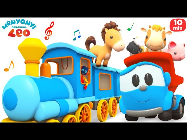 Menyanyi bersama Leo si Truk | Hewan-hewan peternakan dan kartun mobil untuk anak | Lagu untuk bayi